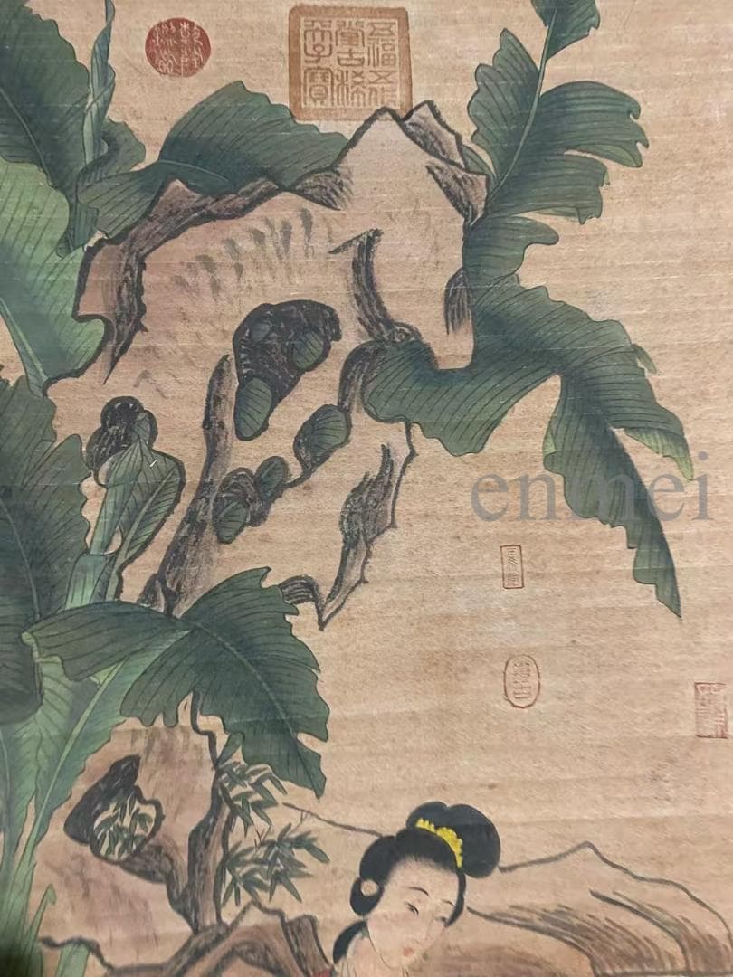 中国古美術・旧藏・南宋風・夏圭款・人物図・手描き中堂画・掛軸・宣紙・書画・骨董