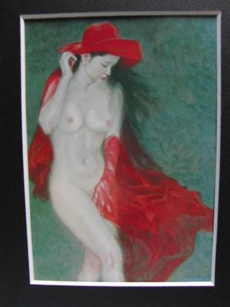 岩田浩昌、【風】、希少画集画、新品高級額・額装付、状態良好