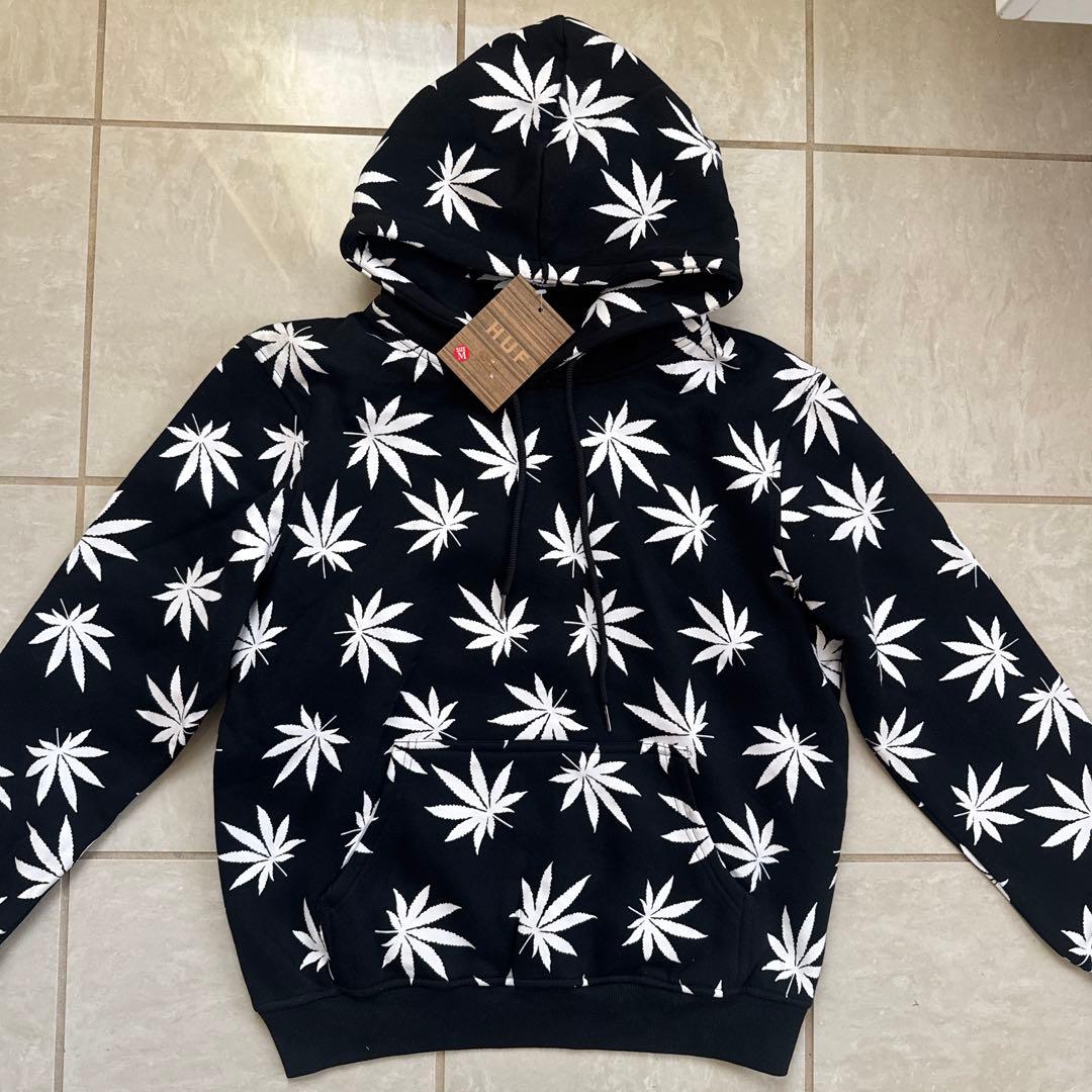 新品タグ付き HUF ハフパーカー長袖 LEAF PRINT HOODIE