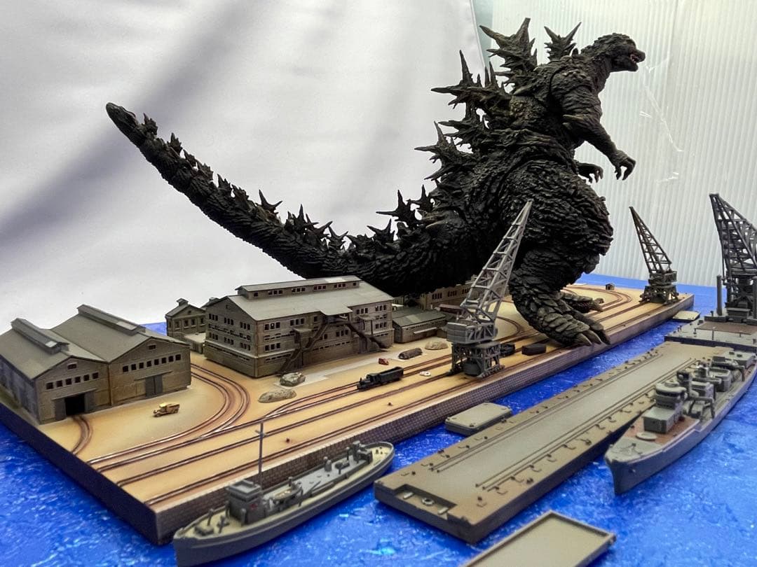 ゴジラマイナスワンジオラマ　逗子軍港上陸