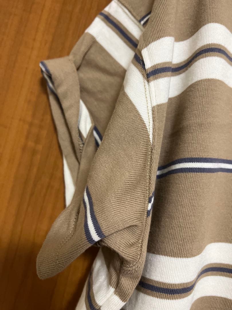 MACHATT マチャット　ボーダーラガーシャツ　ベージュ