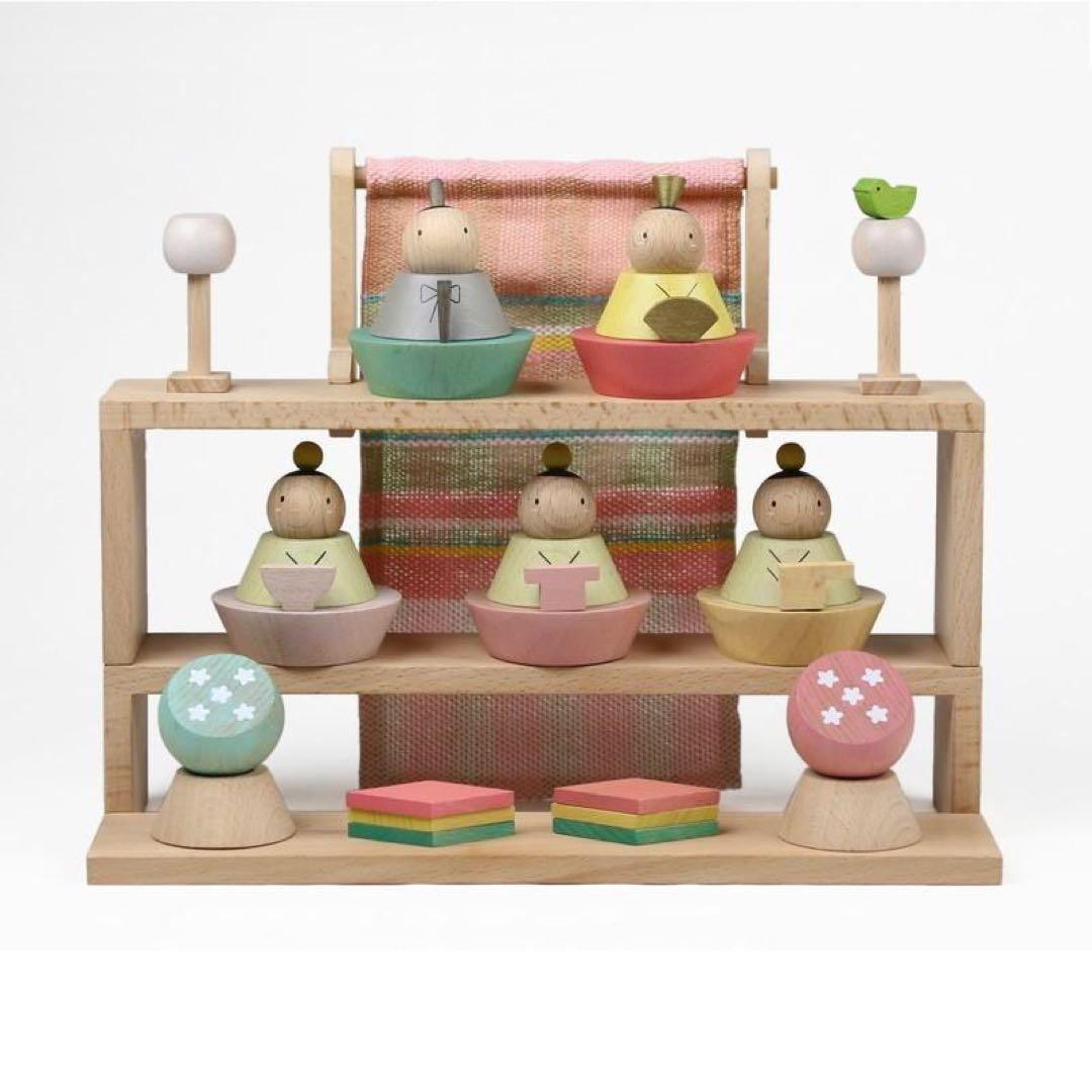 雛人形 コンパクト おしゃれ 木製 組み木 プーカのひな人形 座り雛 立ち雛