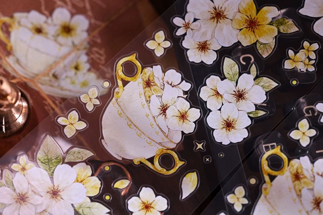 ⭐️SALE⭐️小白家文創《盏中花》海外マスキングテープ マステ 【2758】