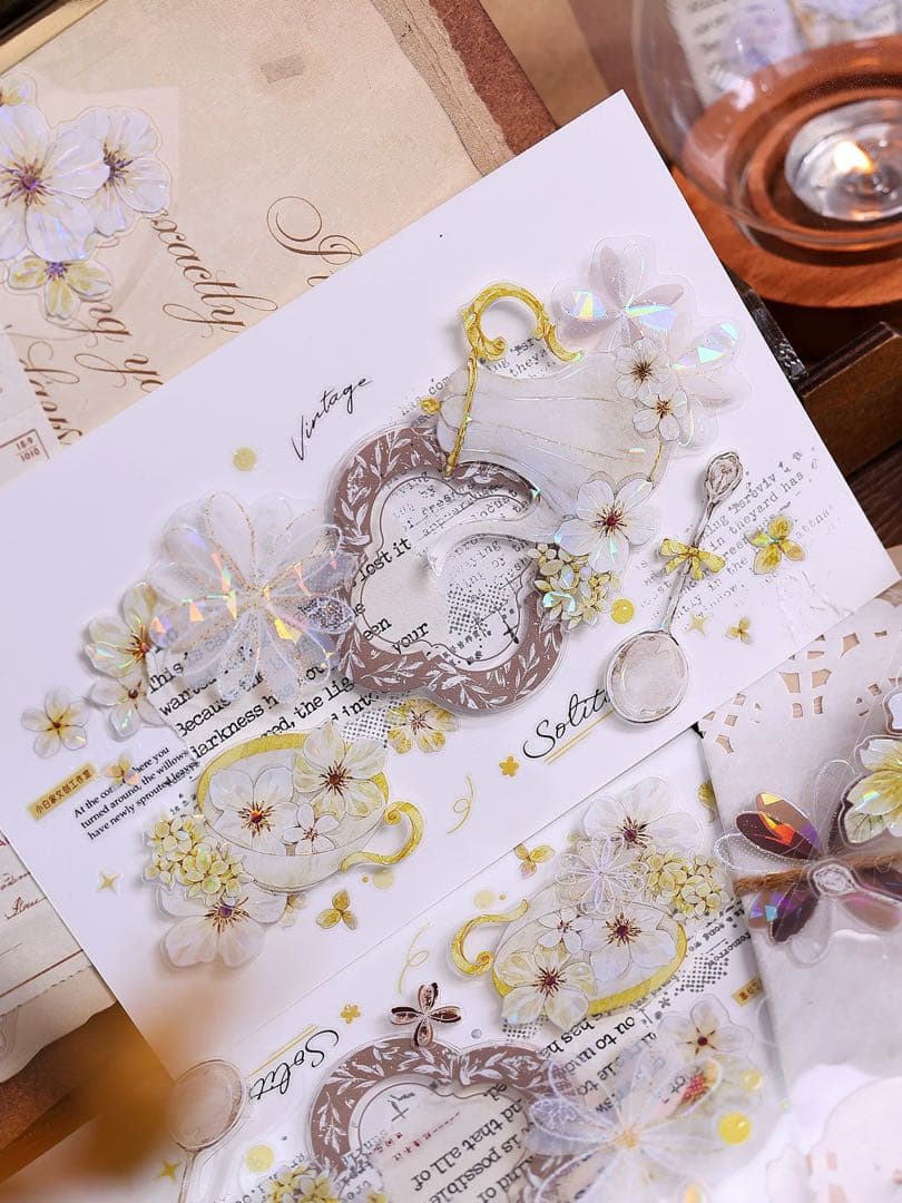 ⭐️SALE⭐️小白家文創《盏中花》海外マスキングテープ マステ 【2758】