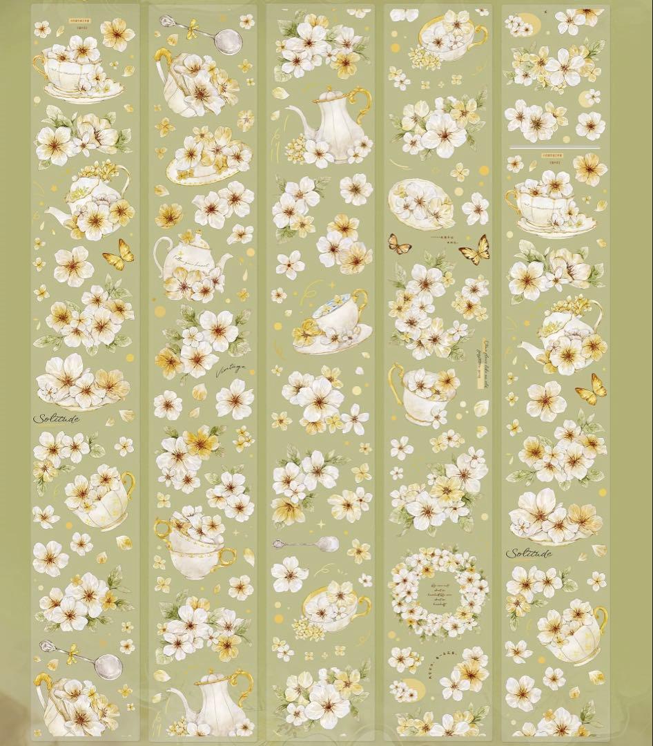 ⭐️SALE⭐️小白家文創《盏中花》海外マスキングテープ マステ 【2758】