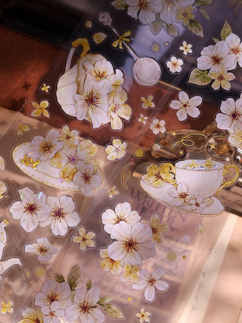 ⭐️SALE⭐️小白家文創《盏中花》海外マスキングテープ マステ 【2758】