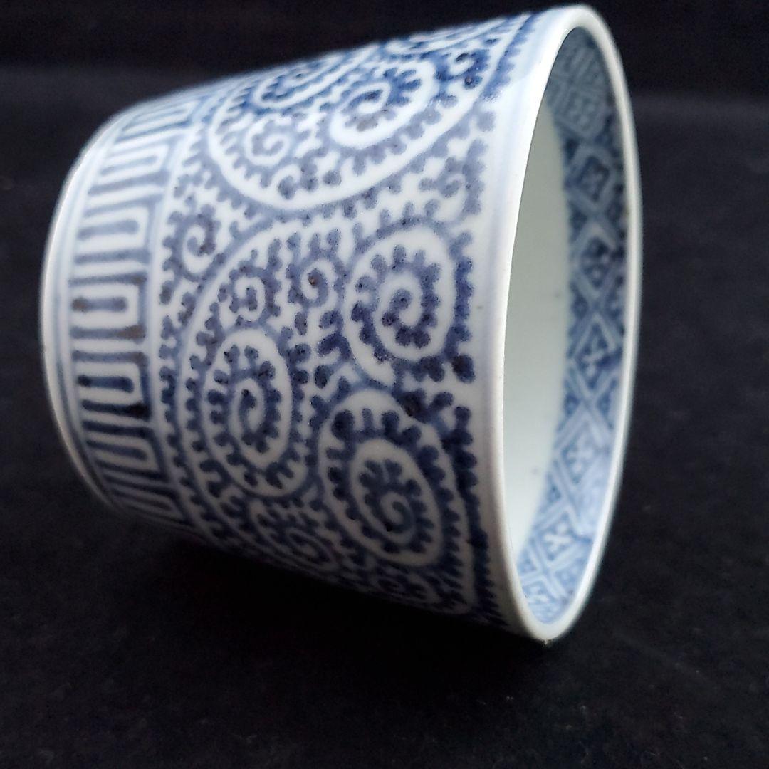 古伊万里 蛸唐草紋 蕎麦猪口 五客 完品 江戸期