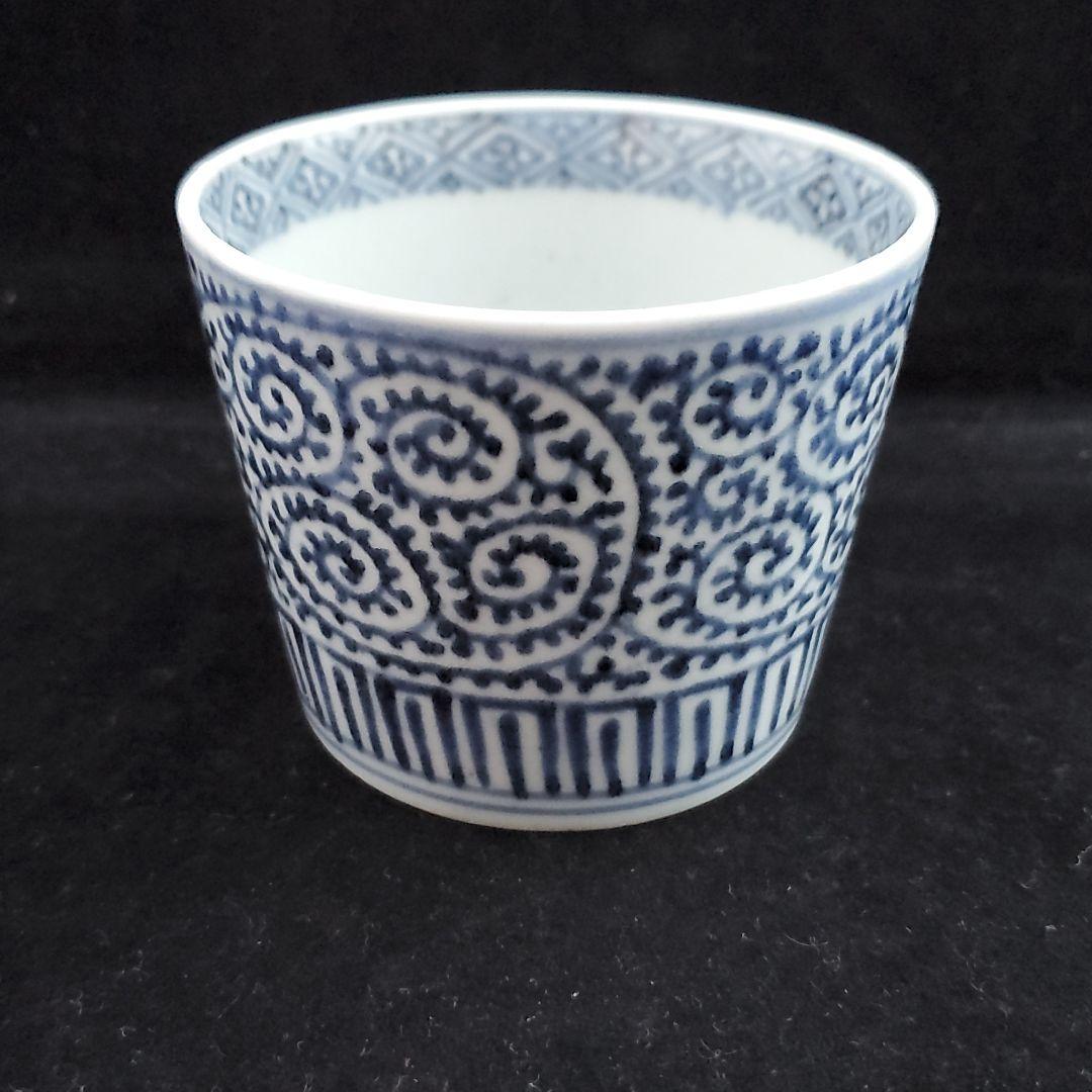 古伊万里 蛸唐草紋 蕎麦猪口 五客 完品 江戸期