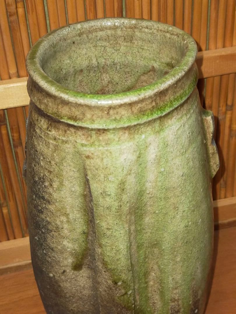 ♥古信楽　双耳　花瓶　信楽　古陶　骨董　古玩