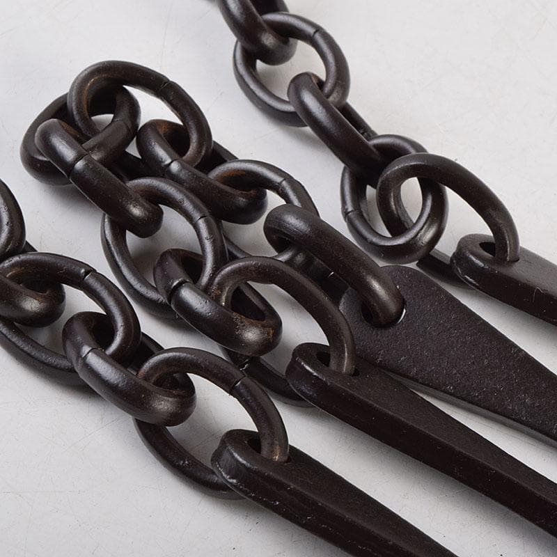 金工師　木村清五郎造　鉄製　さび色　板鎖　共箱　V　R9288