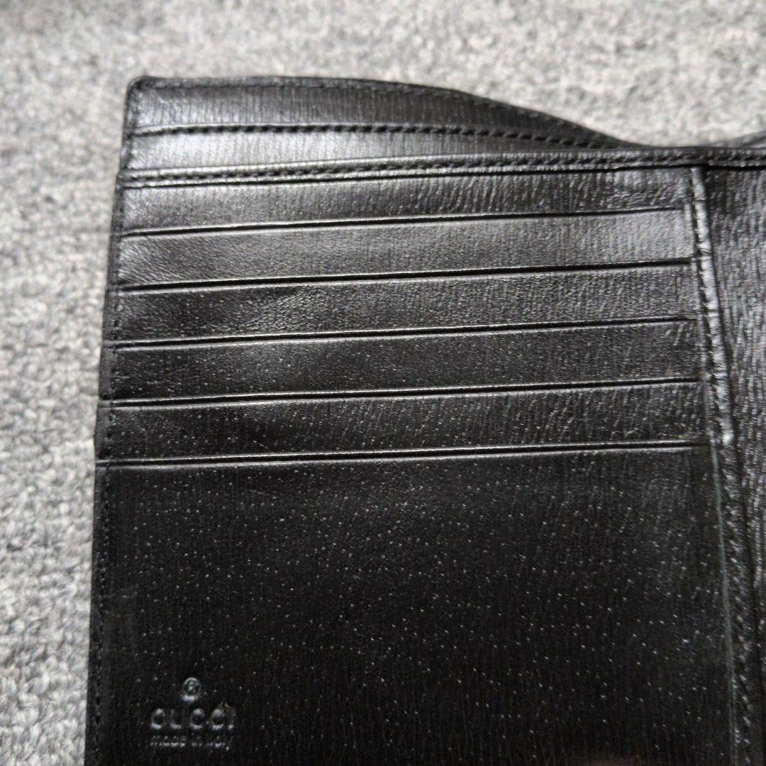 未使用　GUCCI ブラック レザー 二つ折り財布