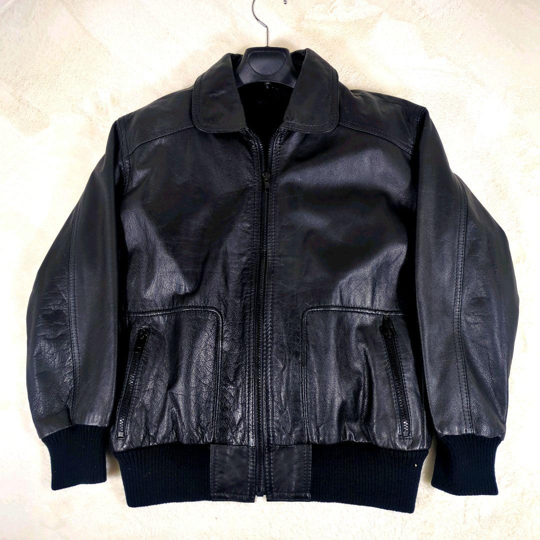 美品✨️　革ジャン　A-2　ライナー付き　黒　本革 レザージャケット