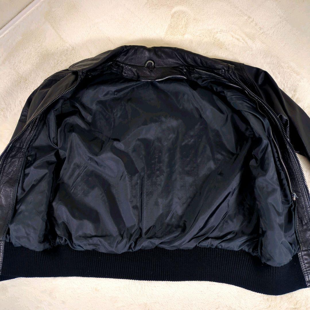 美品✨️　革ジャン　A-2　ライナー付き　黒　本革 レザージャケット