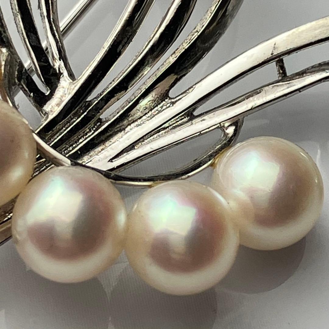 ミキモト あこや 本真珠 パール 5粒 ブローチ