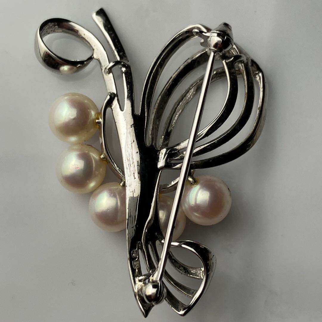 ミキモト あこや 本真珠 パール 5粒 ブローチ