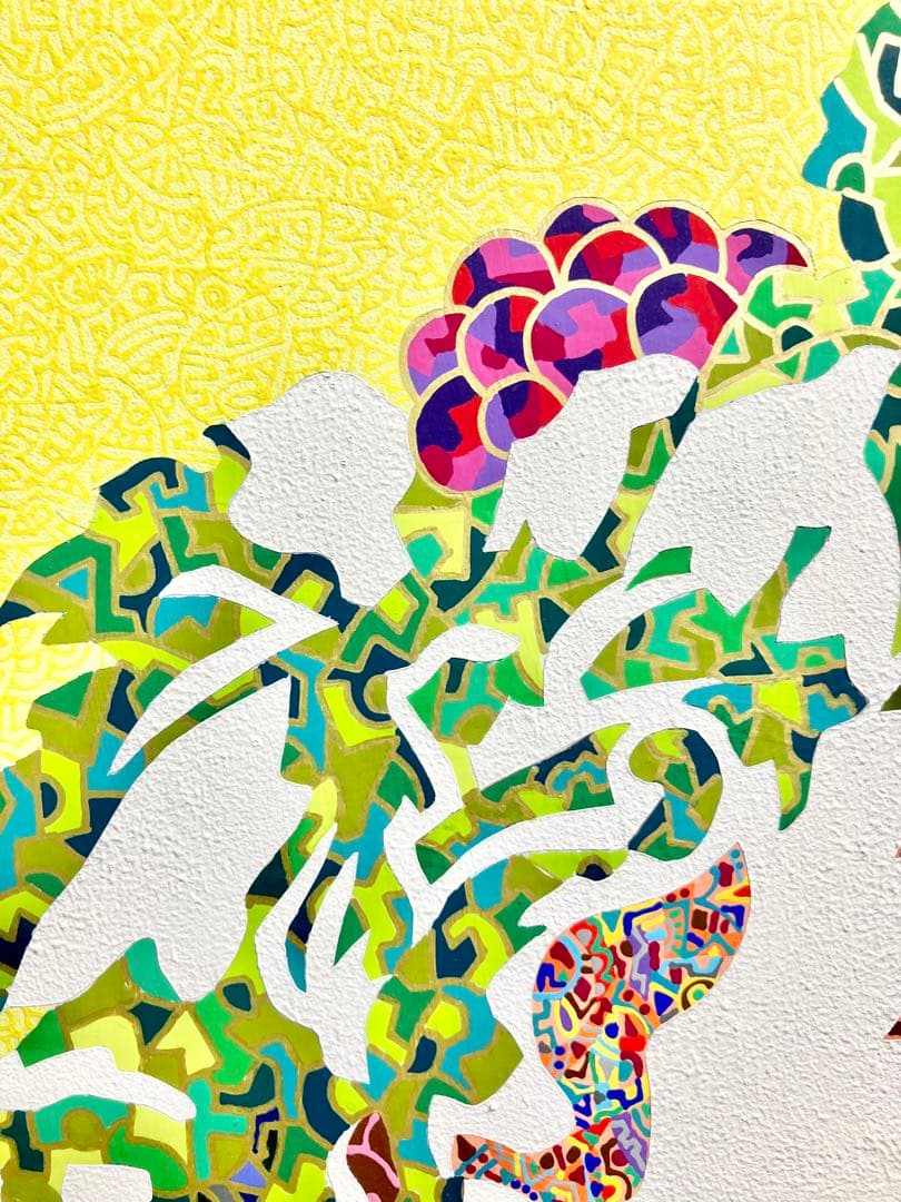 原画　バッカス　動物画　絵画　アクリル画　現代アート　細密画　手描き　一点物