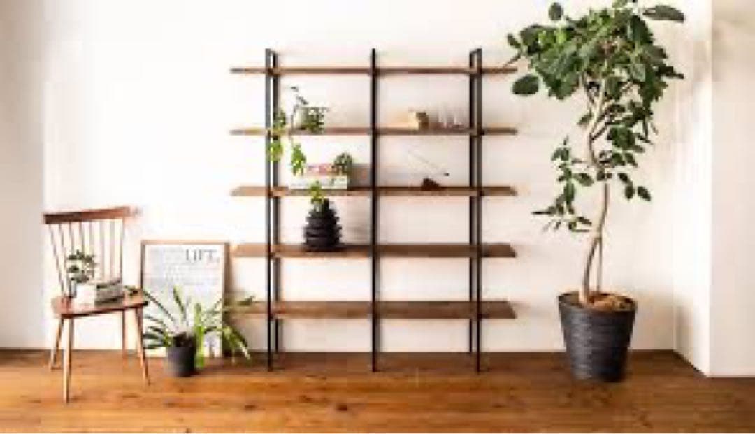 【定価75%割引】無垢材オーク✗アイアンシェルフ BRIGEWORKS