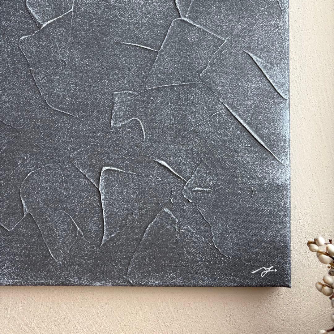 【soil（＃18）】アートパネル　テクスチャーアート　モノトーン　シンプル