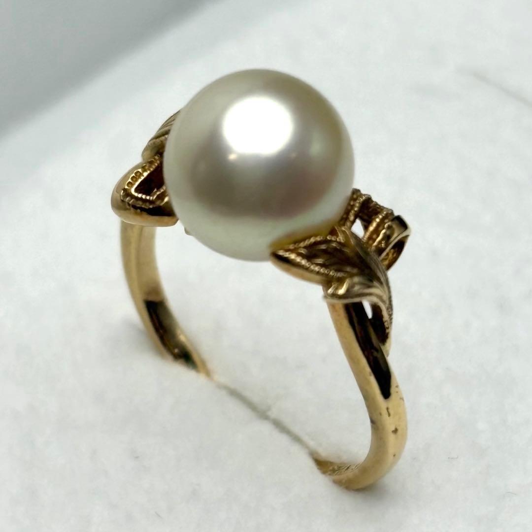 K14 MIKIMOTO アコヤ パールリング 8.6ｍｍ　付属品完備