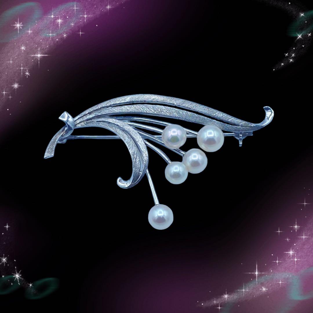 《美品》　ミキモト　パール　ブローチ　SV925 （AE462）