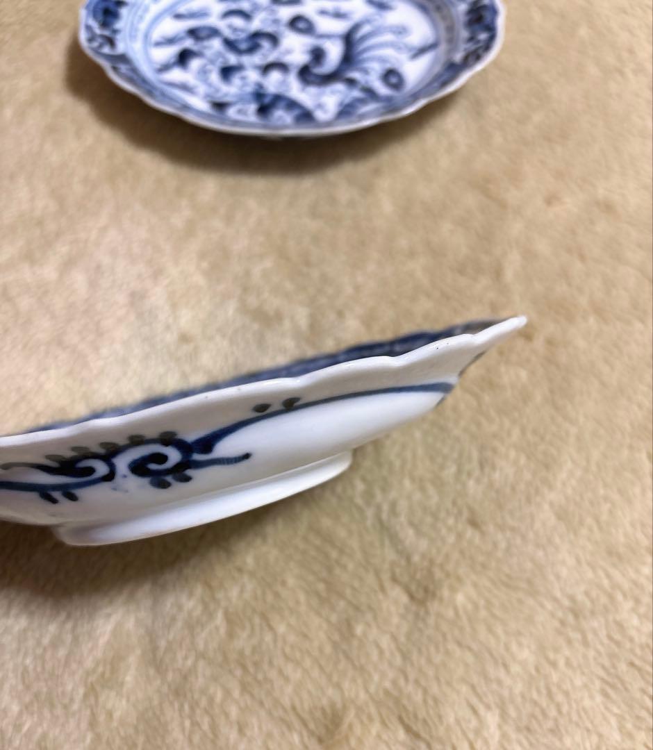 早いもね勝ち！！古伊万里楕円皿　花びら縁・北欧風デザイン・銘々皿　5枚セット