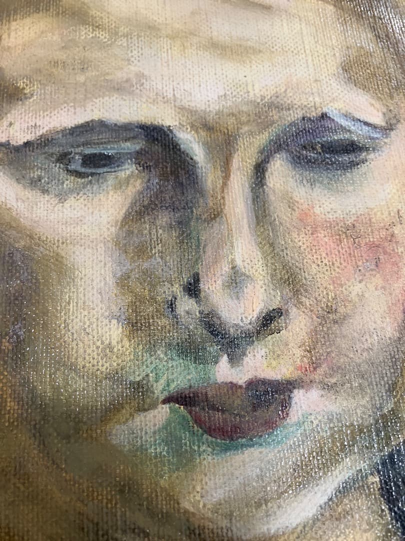 坂本繁二郎「少女」絵画 油絵 現状 人物画 贋作 レア 希少 しょうじょ