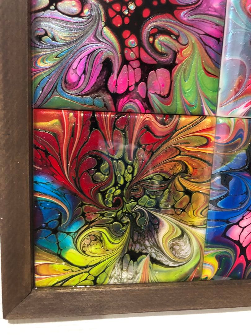 『千賀輝天』フルイドアート　現代アート　抽象画　ポーリングアート