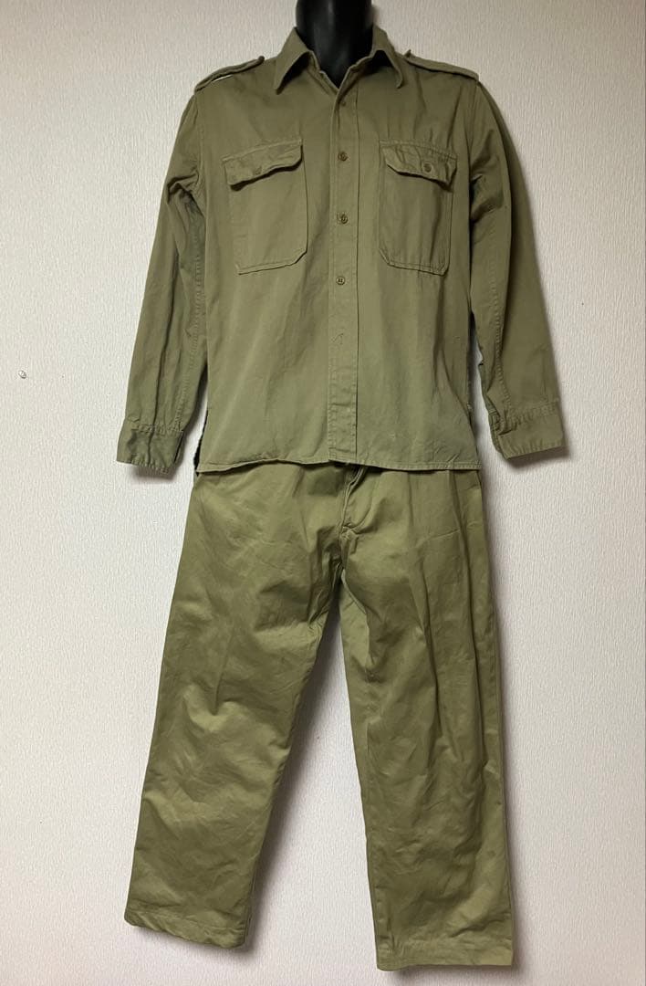 フランス軍 m-47 チノトラウザー　ミリタリー シャツ　セットアップ