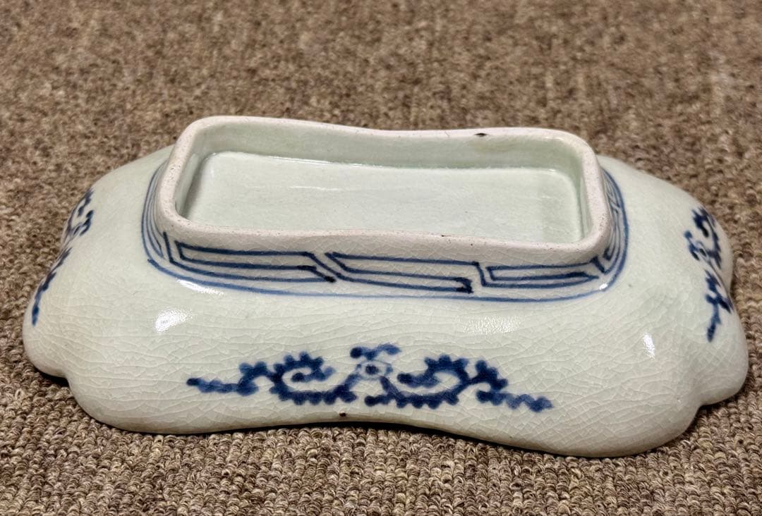 骨董 古伊万里 兎 唐草 皿