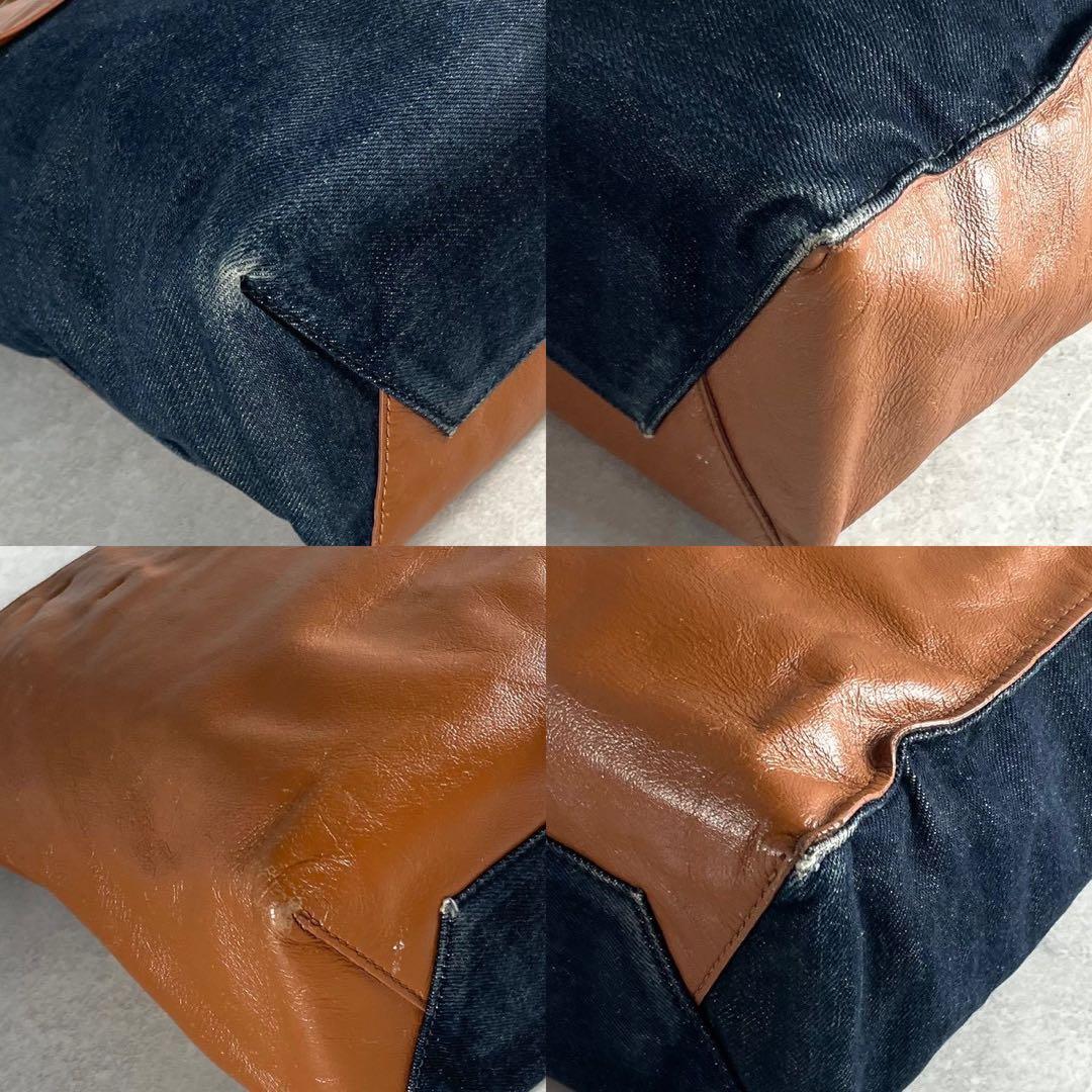 美品✨MARNI MUSEO SOFT デニム レザー A4可 トートバッグ