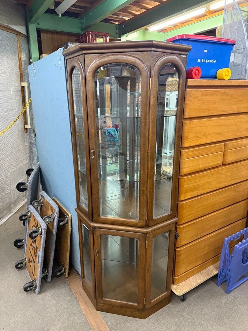 カリモク　飾り棚　ショーケース　アンティーク