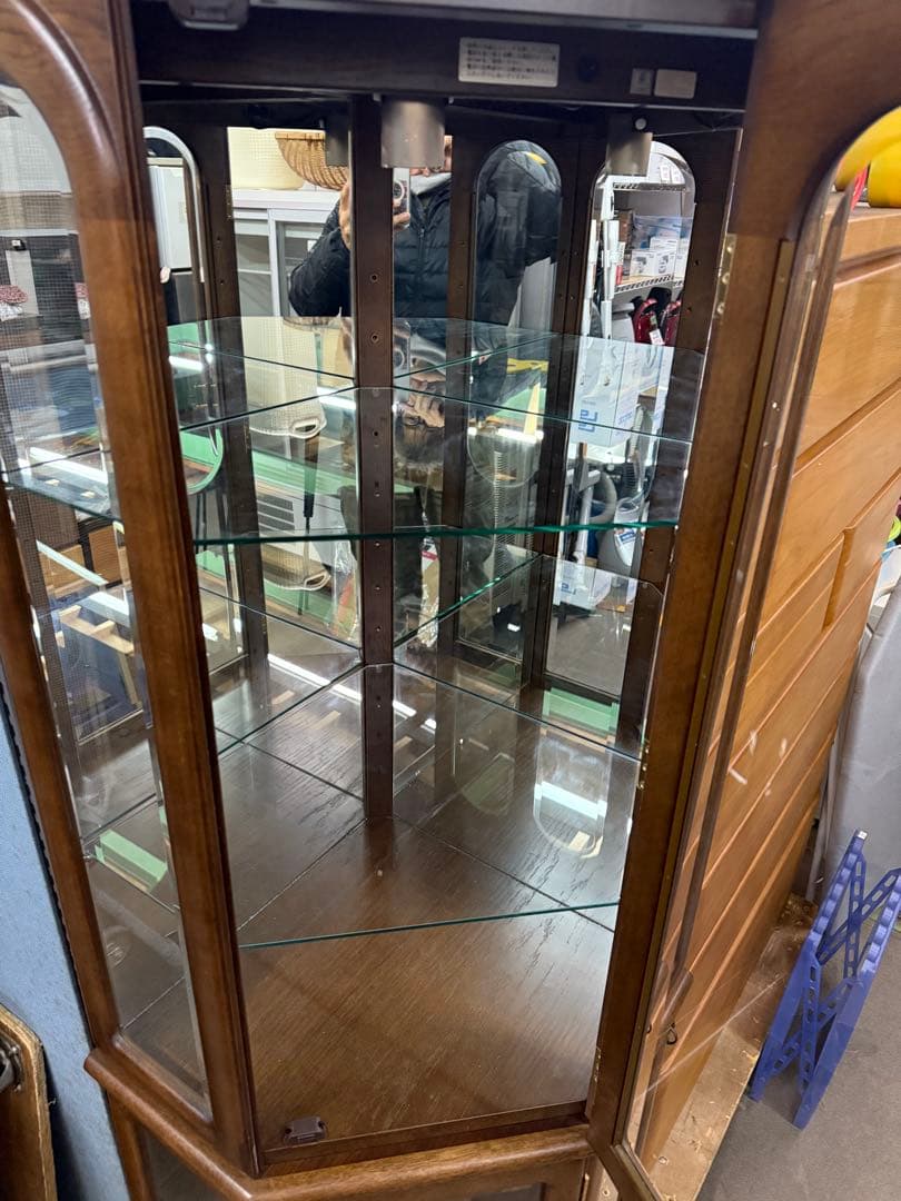 カリモク　飾り棚　ショーケース　アンティーク