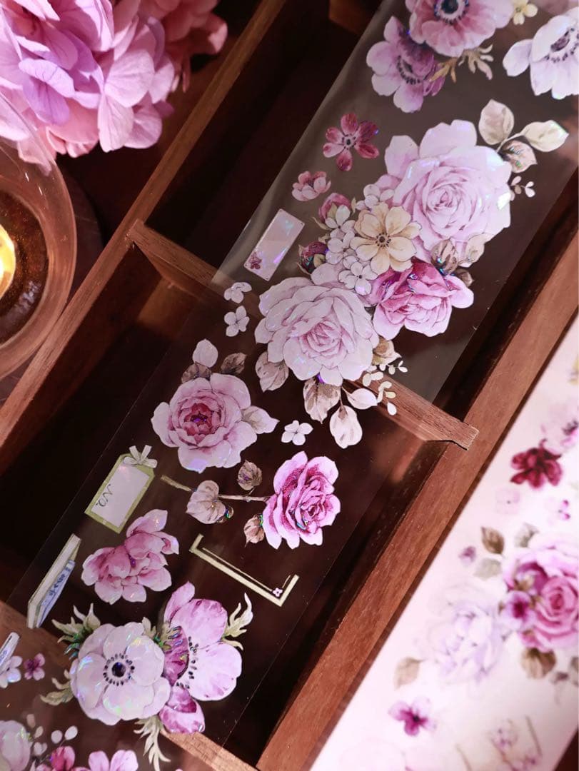 壹洱原创《紫雾纱》海外マスキングテープ　マステ 【2560】