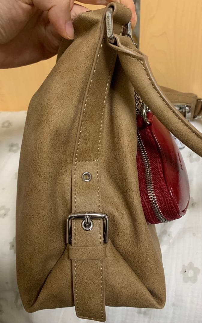 STAND OILベージュ スエード ショルダーバッグ