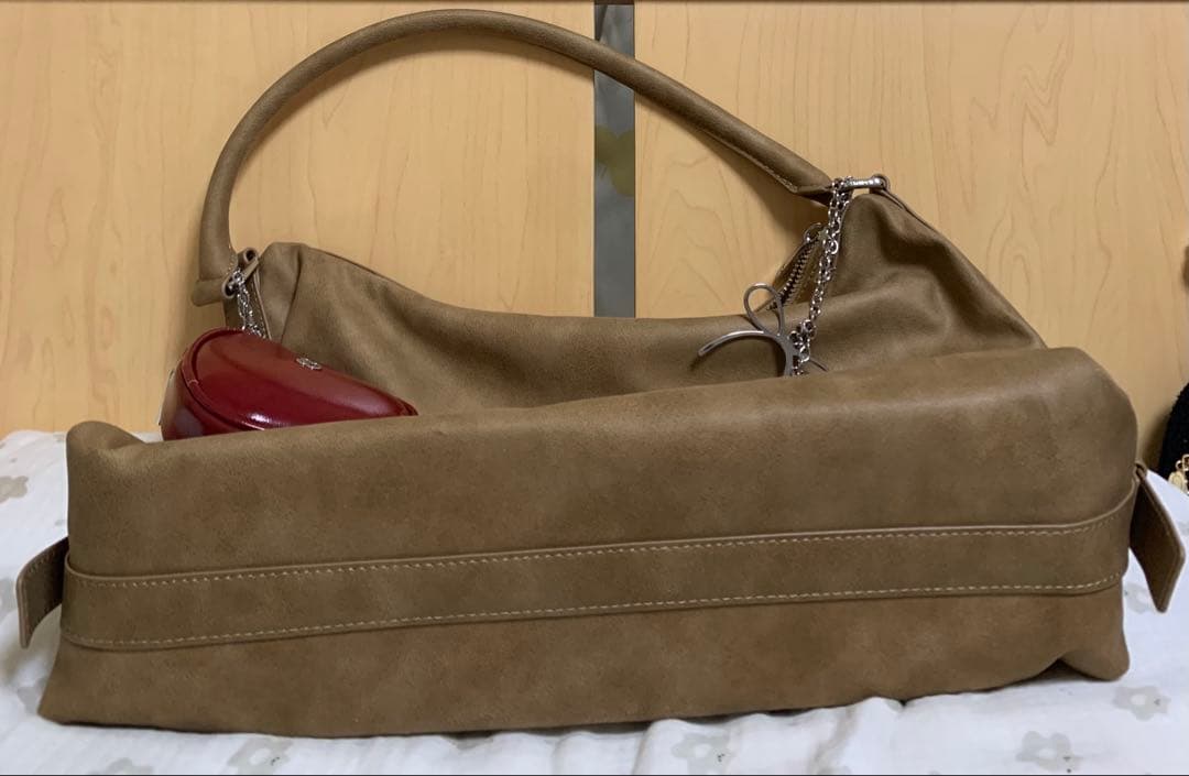 STAND OILベージュ スエード ショルダーバッグ