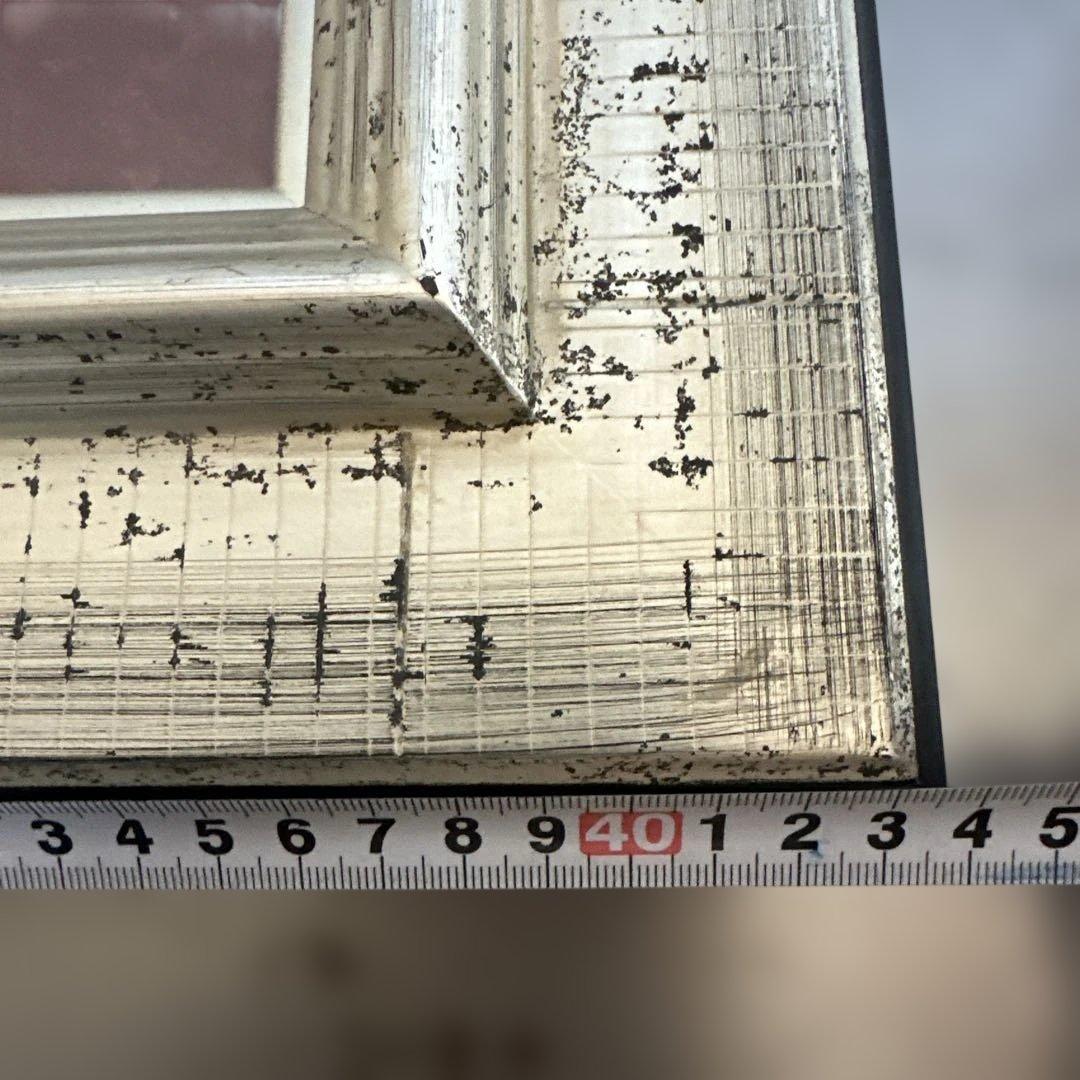 とても可愛らしく雰囲気のある抽象風景画 シルバーフレーム