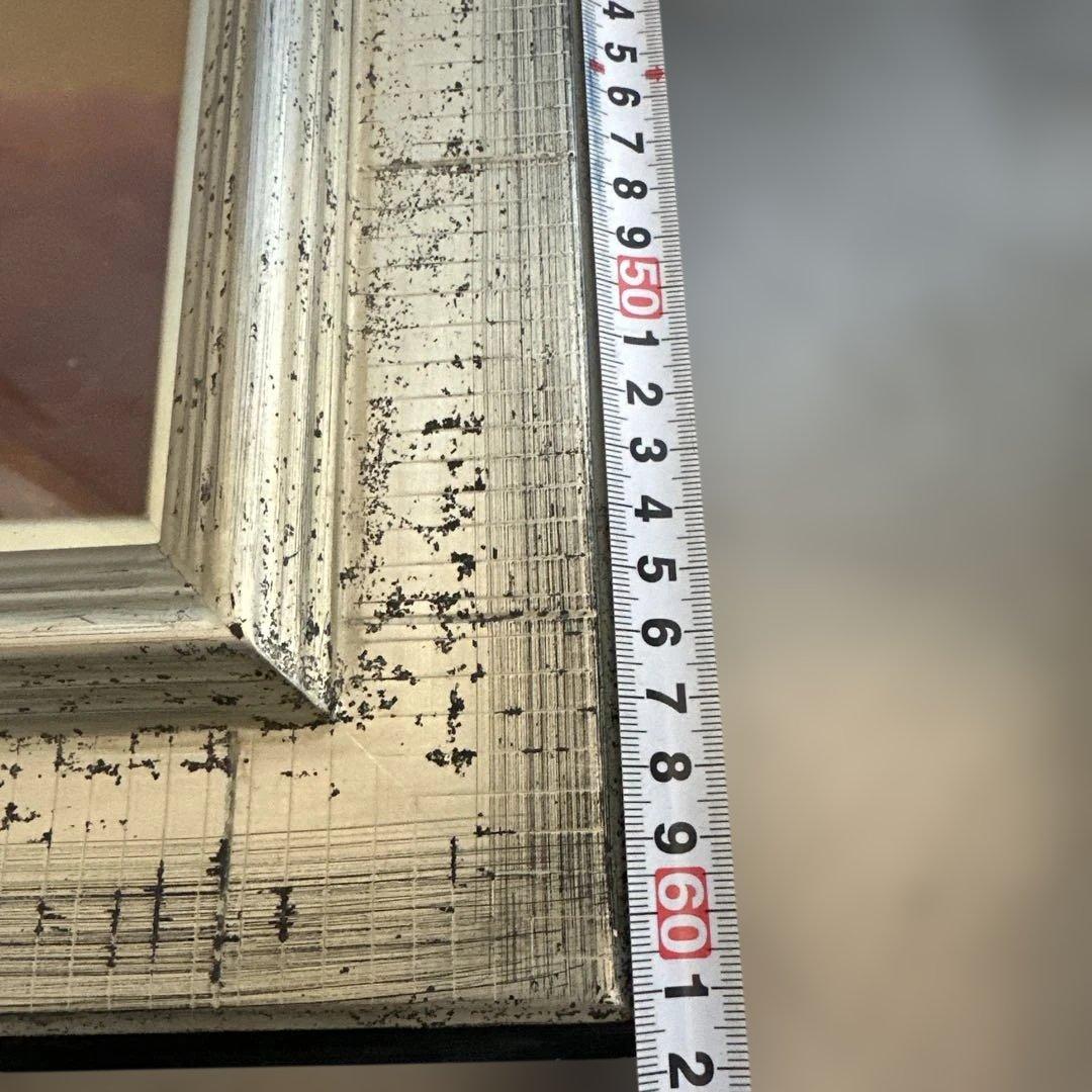 とても可愛らしく雰囲気のある抽象風景画 シルバーフレーム