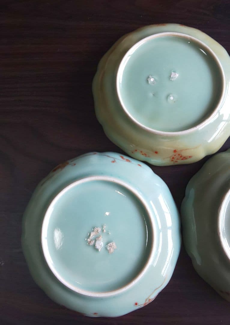 古伊万里 青磁 柿右衛門様式 金彩染付皿 5枚セット