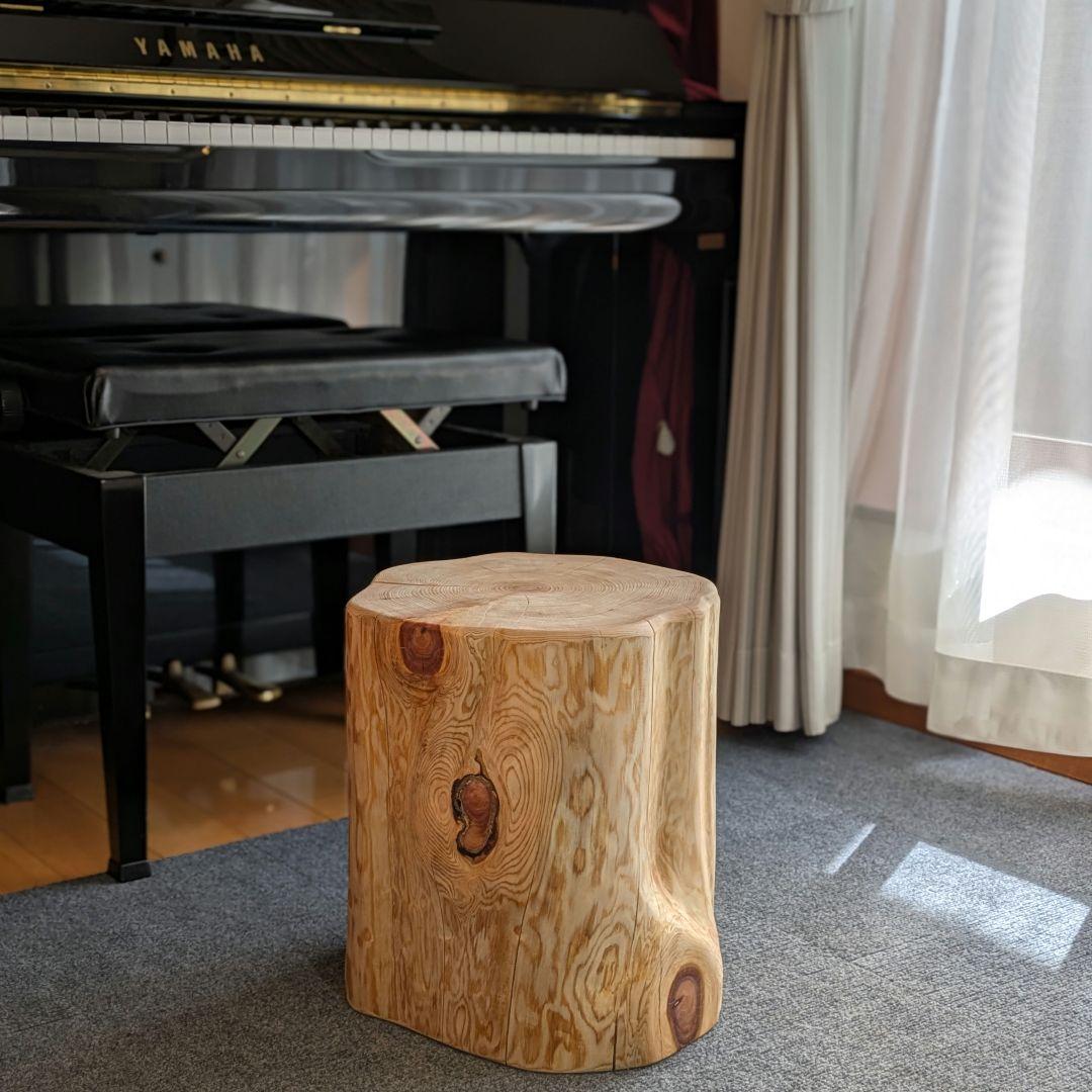 天然ヒバ　切り株　丸太　椅子　スツール　テーブル　高さ約35.5㎝