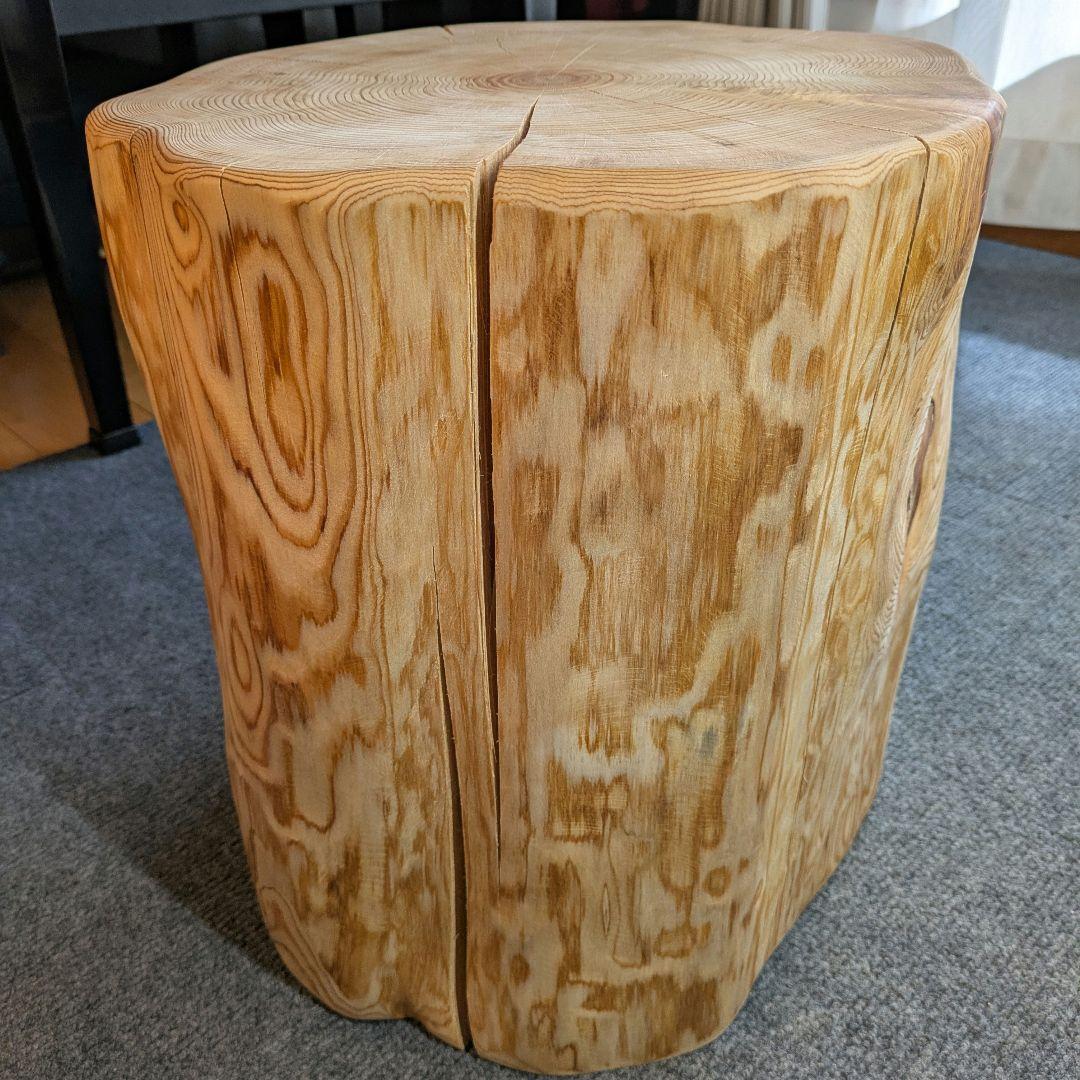 天然ヒバ　切り株　丸太　椅子　スツール　テーブル　高さ約35.5㎝