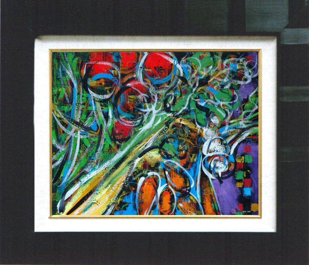 油絵 菅家令子 絵 絵画 インテリア 額付(白) uF6-061004 野菜果物