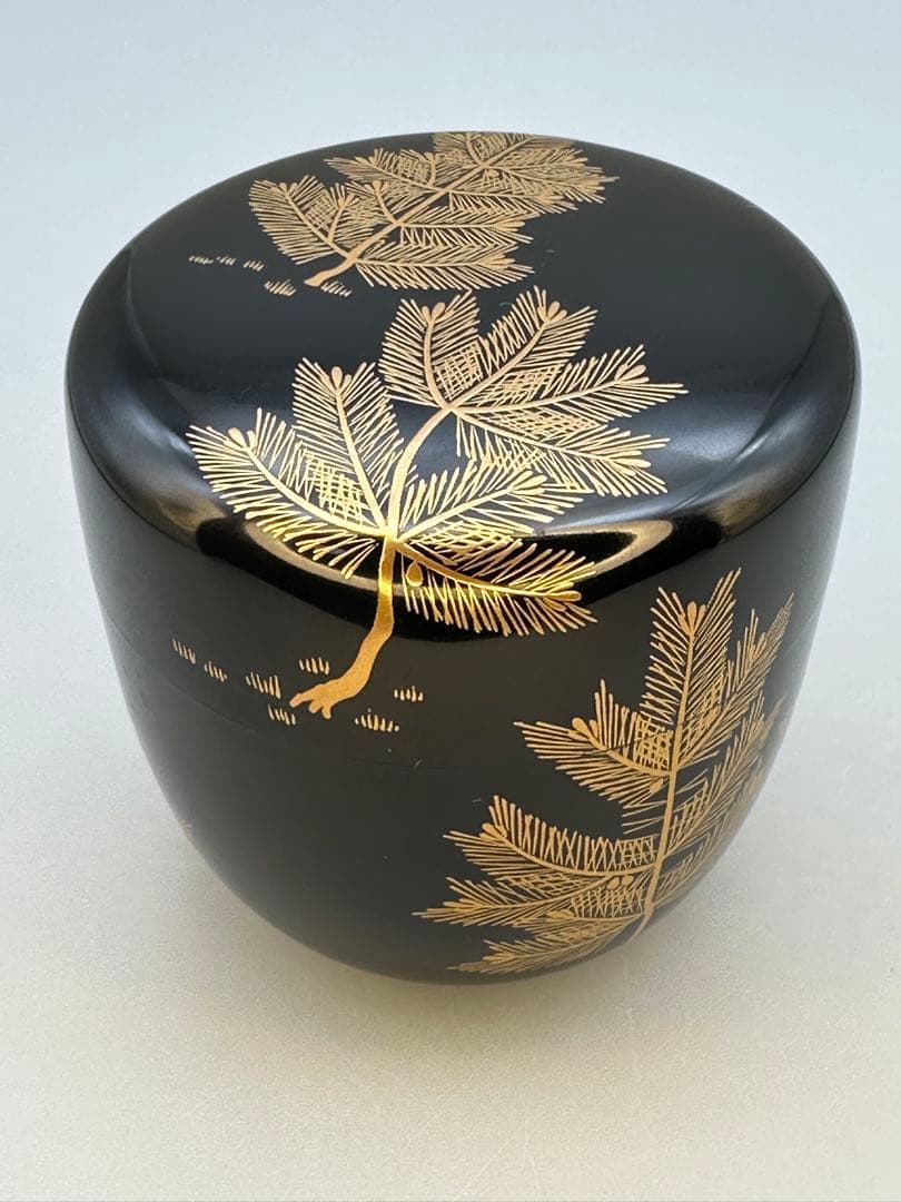 茶道具　棗　清水宗水　若松蒔絵