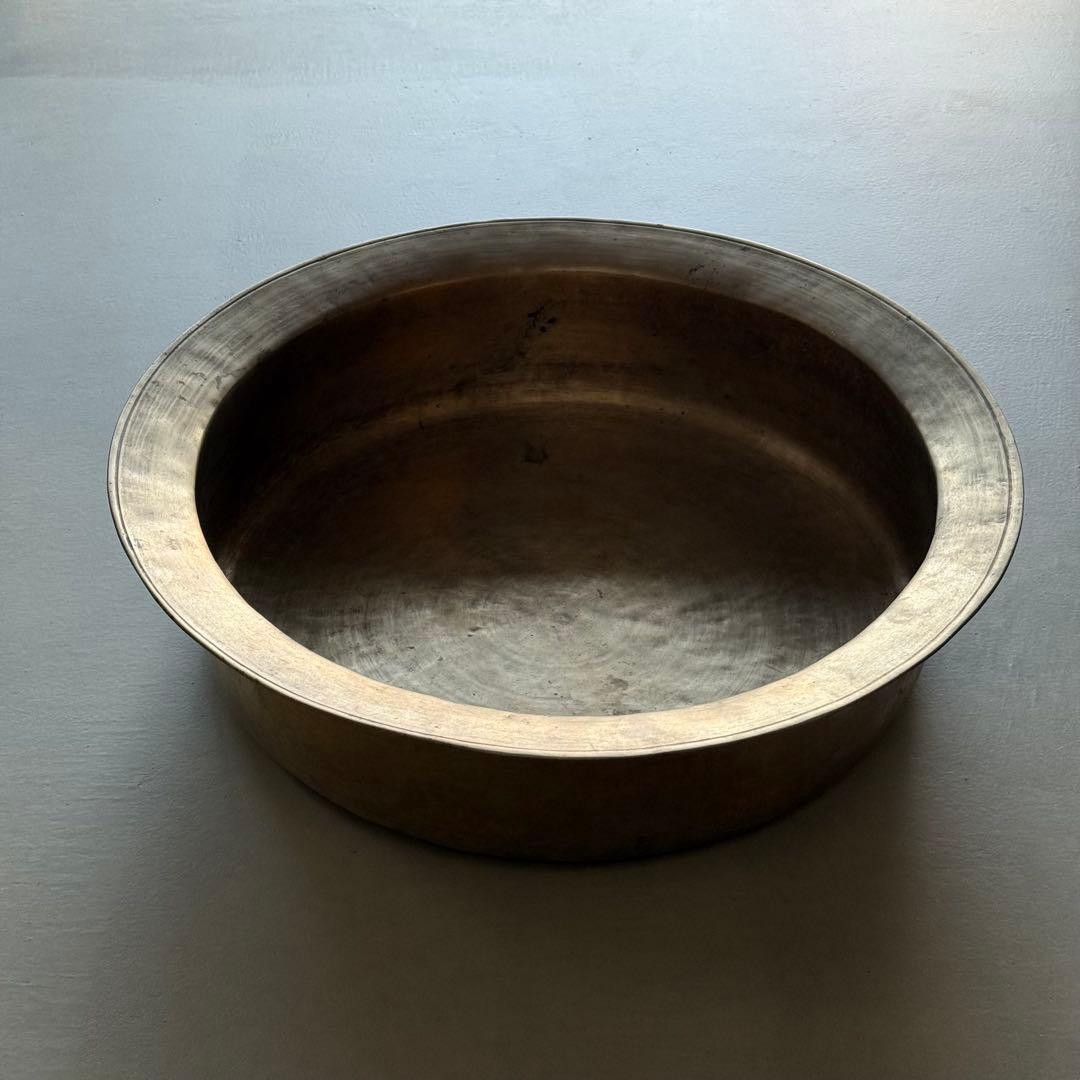 李朝 朝鮮 真鍮 たらい 槌打ち 民藝 アンティーク