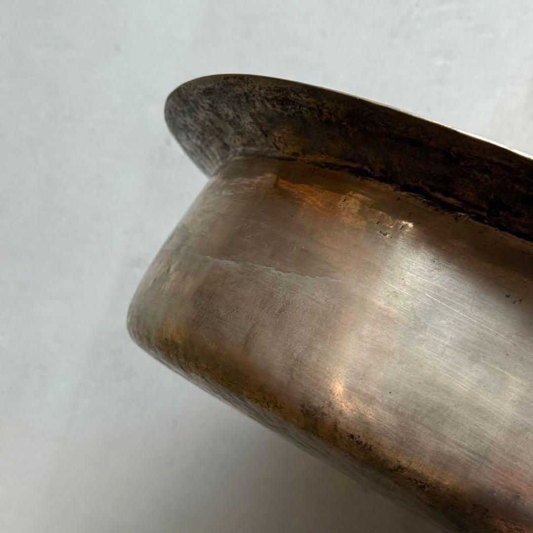 李朝 朝鮮 真鍮 たらい 槌打ち 民藝 アンティーク