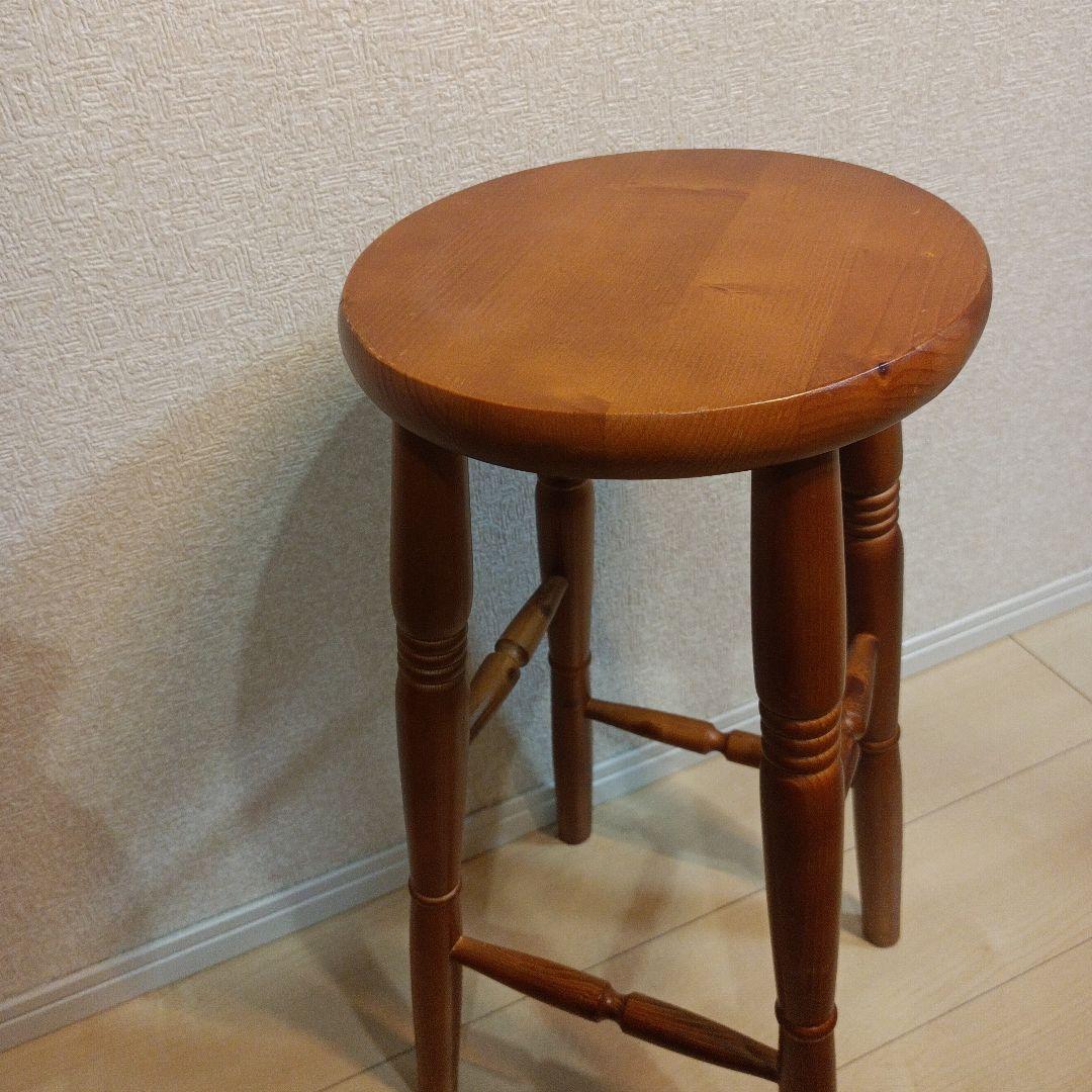 天然木ヴィンテージ ハイスツール カントリー チェア　2脚セット