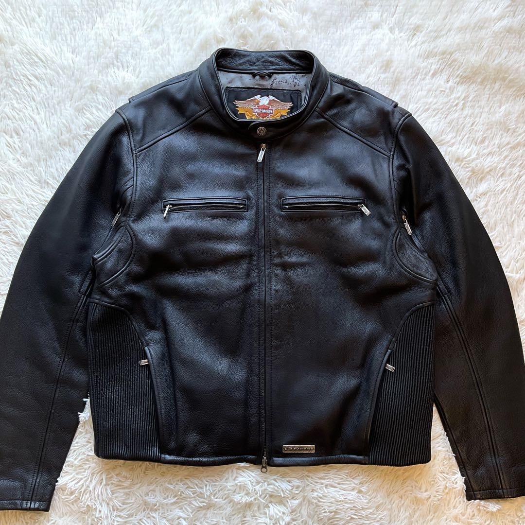 大きいサイズ✨ハーレーダビッドソン　レザージャケット　シングルライダース　XL
