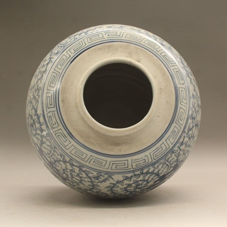 青花双喜懺纏枝蓮茶壺 茶道具 香道具 装飾品 工芸品 美術品 置物