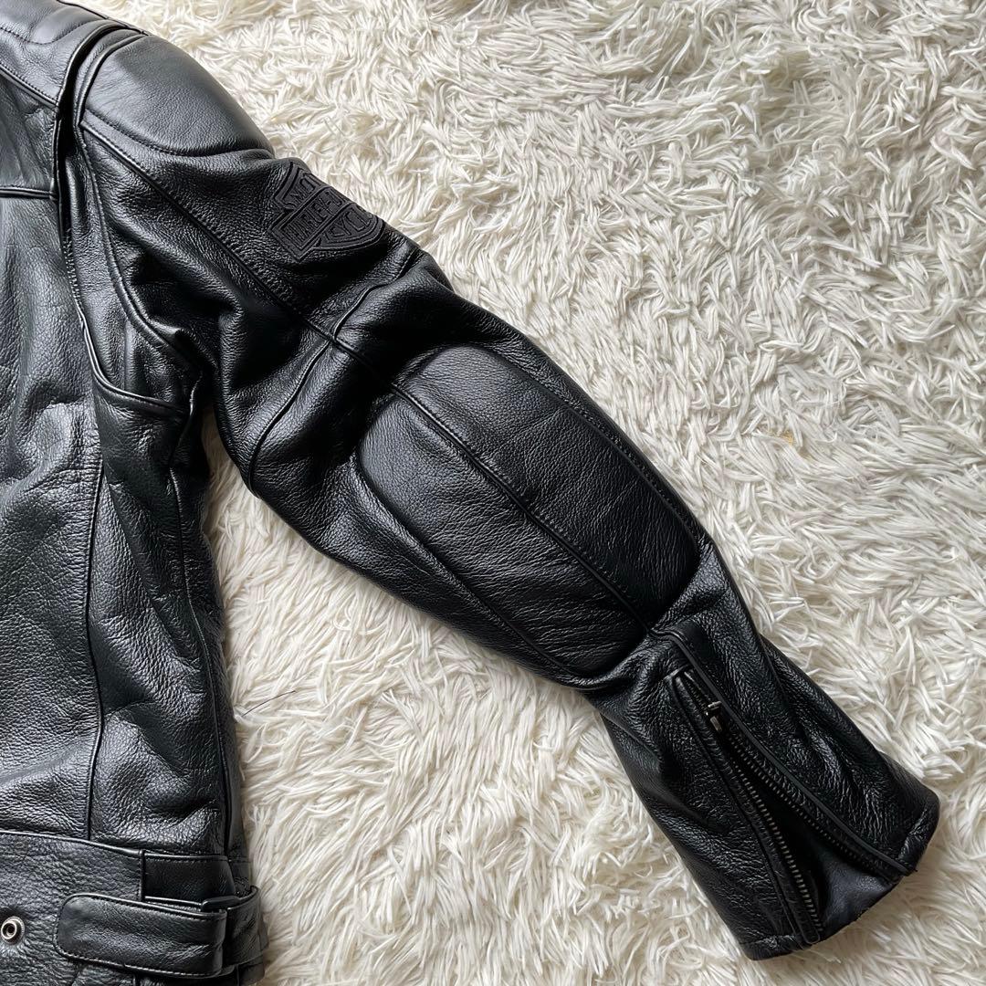 人気✨ハーレーダビッドソン　レザージャケット　シングルライダース　スカル　XL