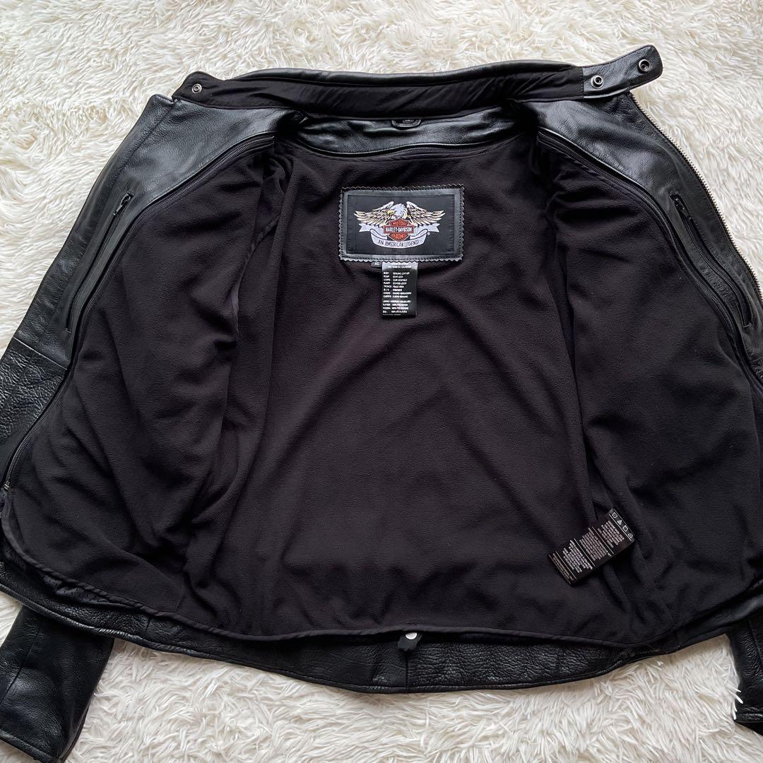 人気✨ハーレーダビッドソン　レザージャケット　シングルライダース　スカル　XL