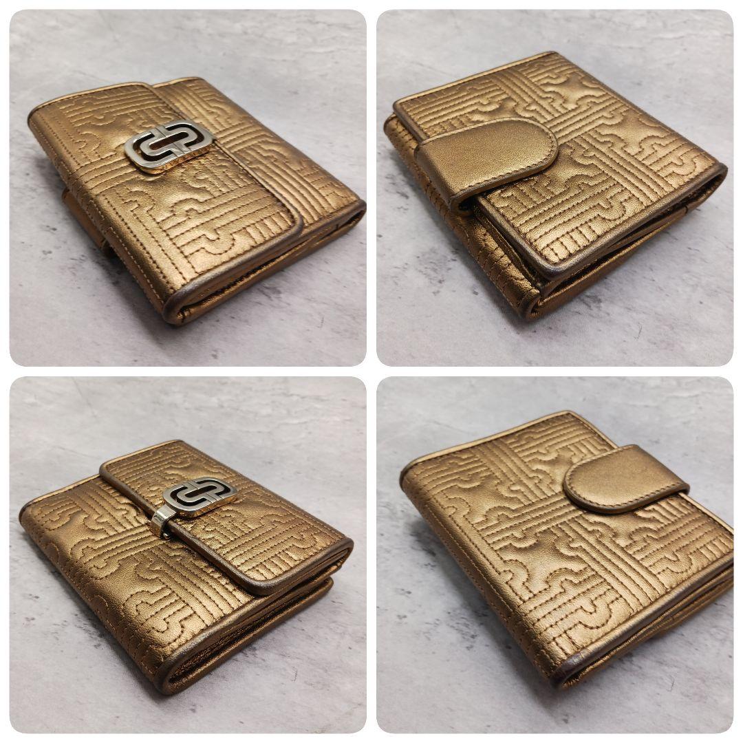 ✨廃盤.希少✨ ブルガリ パレンテ クリップ開閉 レディース 折財布 ゴールド